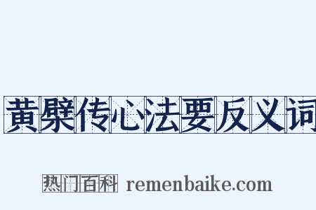 黄檗传心法要反义词是什么意思的图片